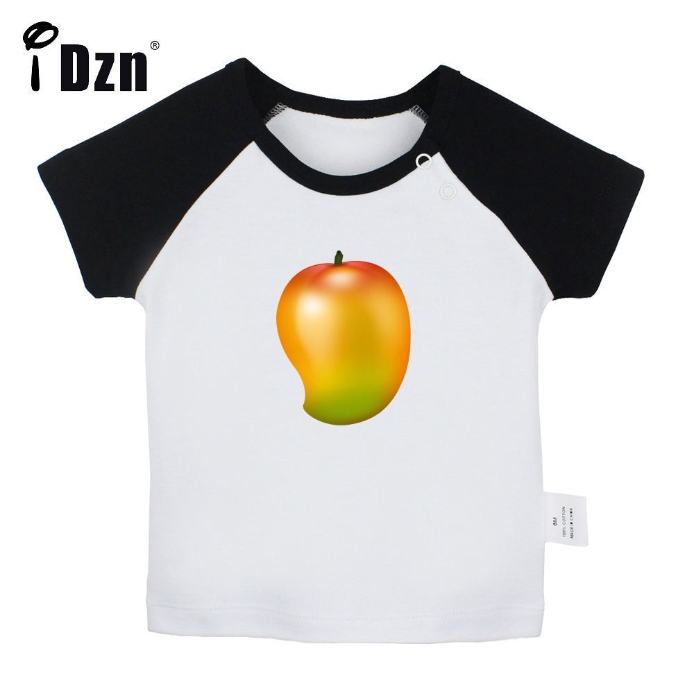 IDzn NEUE Sommer Süße Frucht Mango Spaß Kunst Gedruckt Baby Jungen T-Hemden Nette Baby Mädchen Kurzen Ärmeln T Shirt Neugeborenen Spitzen Kleidung