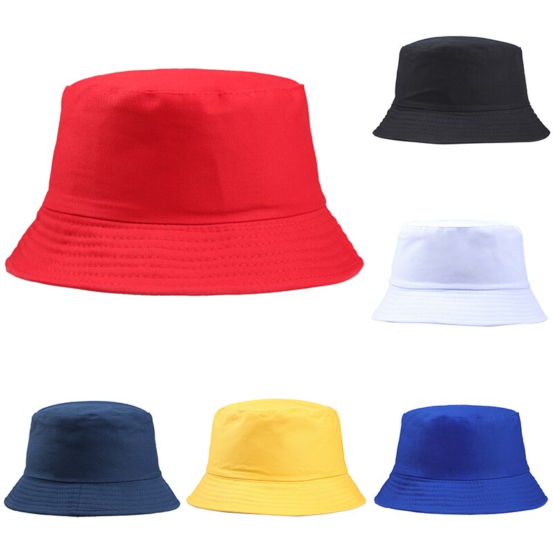 1 pièces couleur bonbon seau chapeaux femmes hommes noir blanc Panama seau chapeau homme femme Hip Hop crème solaire pêche pêcheur chapeau