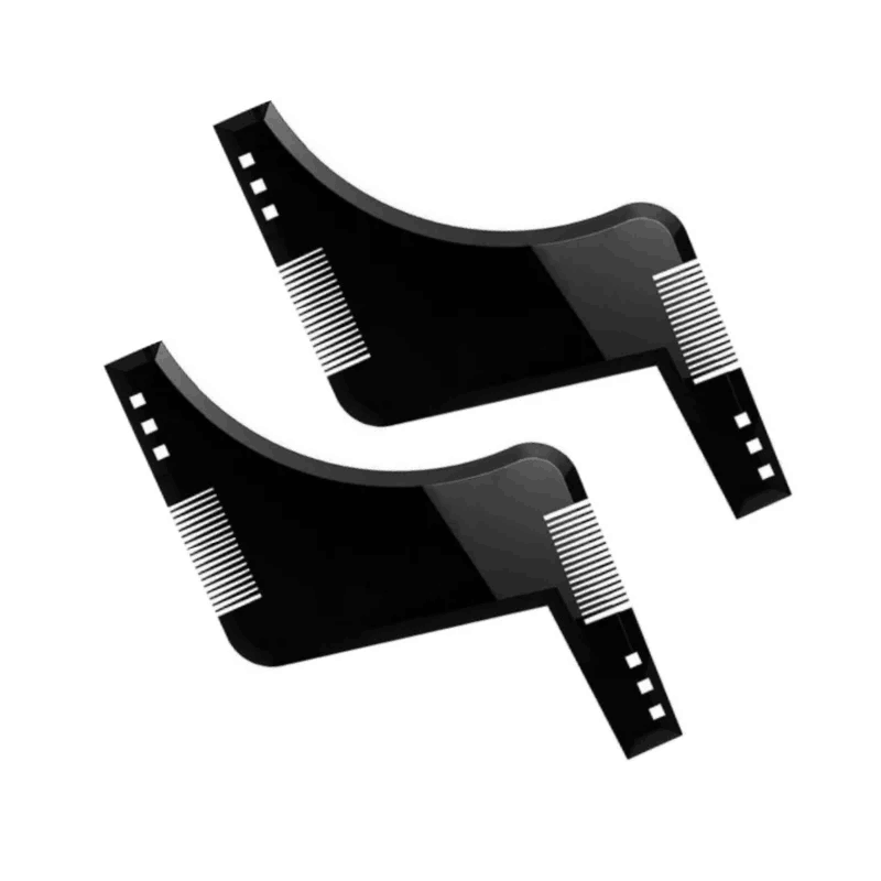 Beard template shaper beard modeling mold sideburns beard trimming contour tool men's care comb: Orange