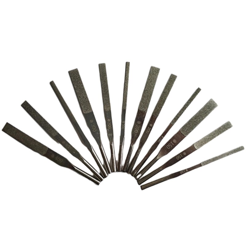 12 Pcs / Pack Taper Diamond Files for Reciprocating Grinding: Default Title