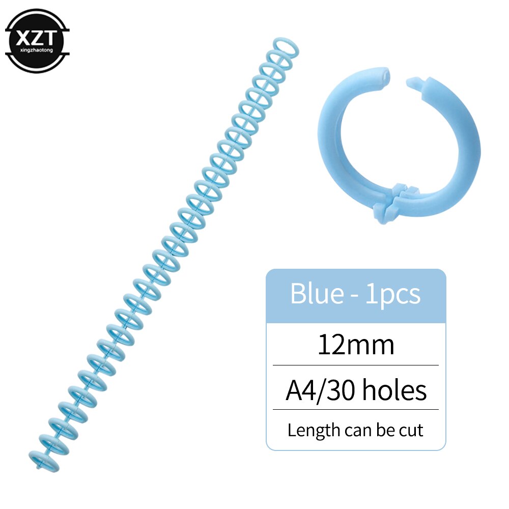 12mm A4/30 Holes Binding Loop Plastic Movable Folder Notebook Calendar Diary For DIY Paper Office Student Assemble Ring Buckle: Blue