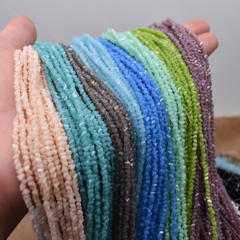 Solid 26 color 2mm 130pcs Triangle Crystal Glass Beads Seed Czech Beads For Jewelry Making DIY Needlework Earring Necklace