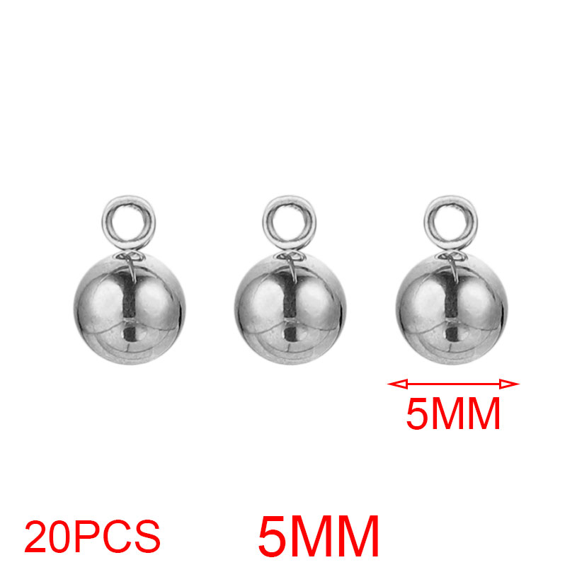 20pcs Lot 4/5/6mm Round Stainless Steel Beads Solid Ball Charms DIY Gold Plated Earrings Bracelet Jewelry Making Materials Craft: VIOLET