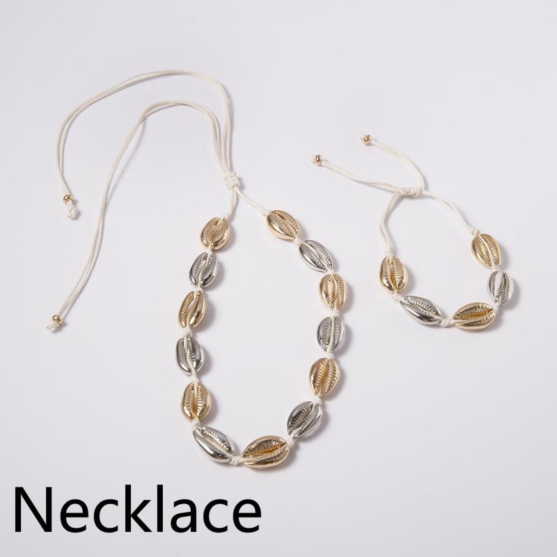 Simple and Stylish Bohemian Shell Necklace And Bracelet Decorate Jewelry Suitable for Everyday Best: 01