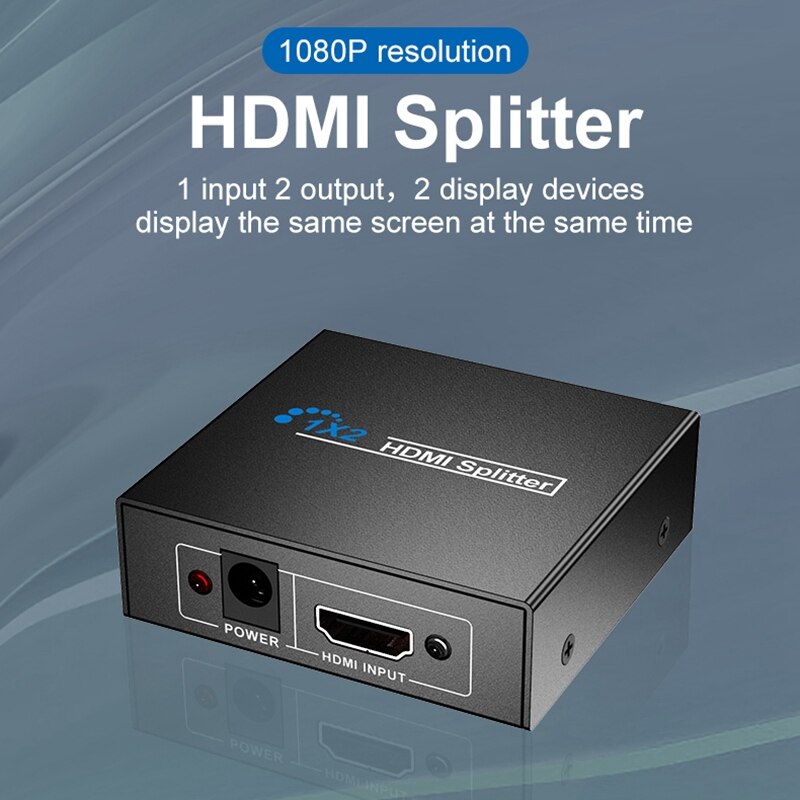 1X2 HDMI Splitter By 1 Port to 2 HDMI Display Duplicate/Mirror USB Powered Splitter (One Input to Two Outputs)