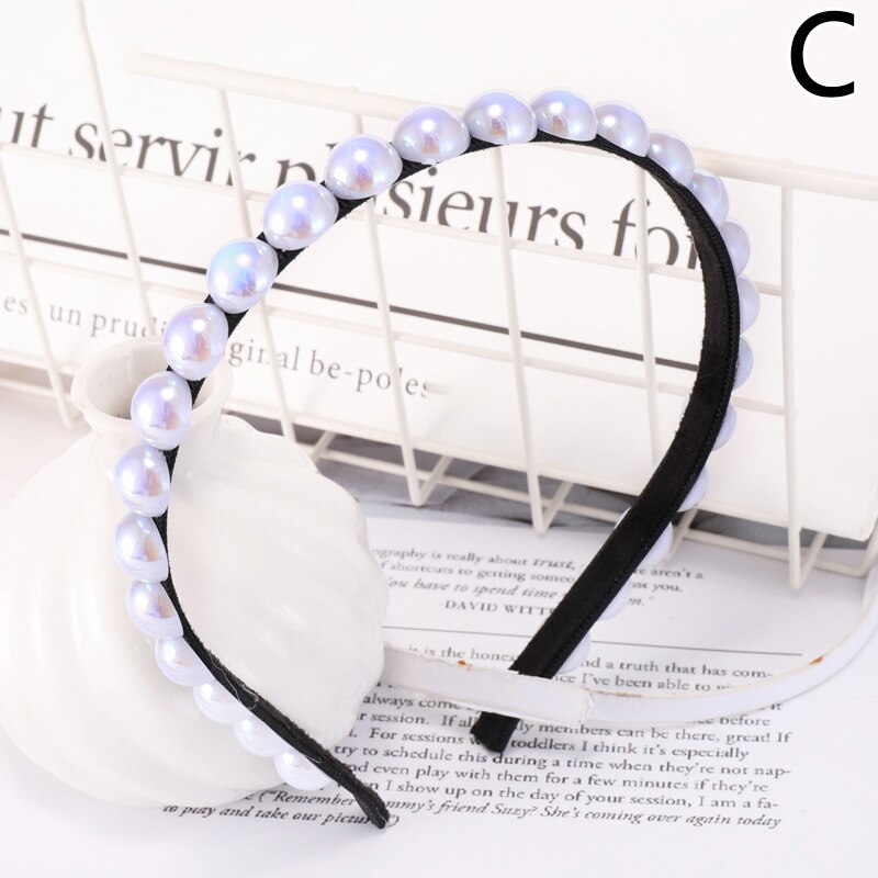 Frauen Elegante Voll Perlen Einfache Haarbänder Süße Stirnband Haar Reifen Halfter Ornament Kopf Band Dame Haar Zubehör: C