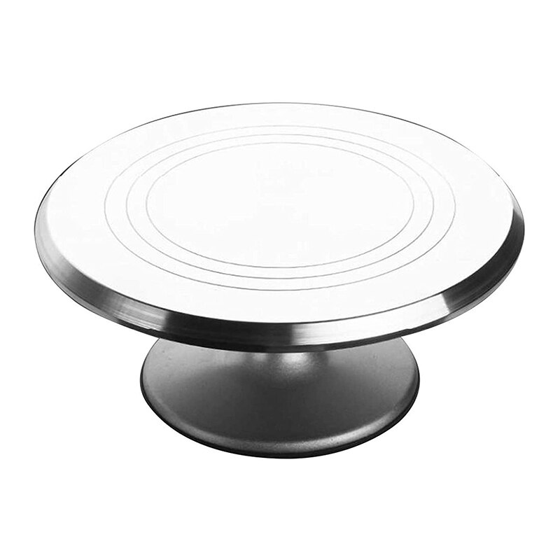 Aluminium Alloy Rotating Cake Turntable 12'' Revolving Cake Stand with Non-slipping Silicone Bottom Ideal Cake Decorating Supply
