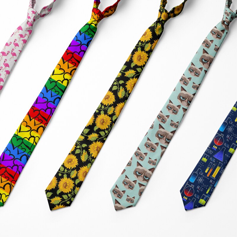Farverige roman videnskab symbol tilbehør slips 8cm mænds slips passer til forretnings bryllup casual