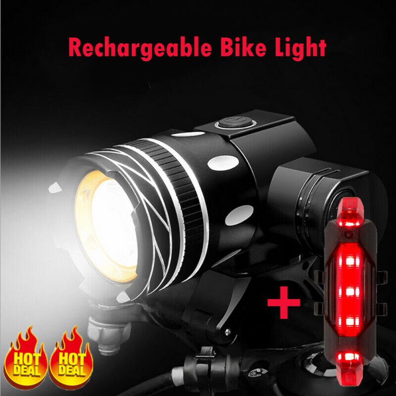 Oplaadbare 15000LM Xm-T6 Led Mtb Fietslicht Fiets Voor Achter Koplamp