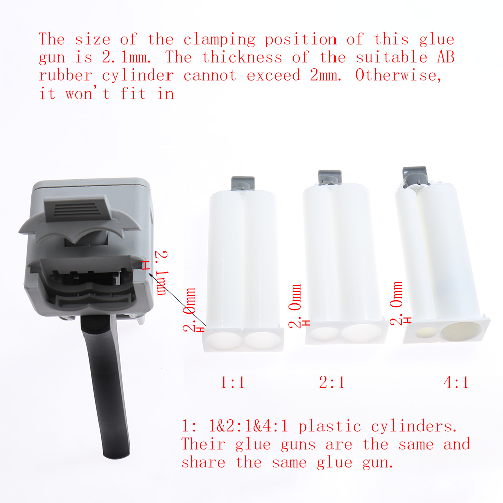 50 ml Twee Componenten AB Epoxy Kit Lijmpistool 1:1 2:1 Applicator Lijm Adhensive Squeeze Gemengde Handmatige Kitpistool Dispenser