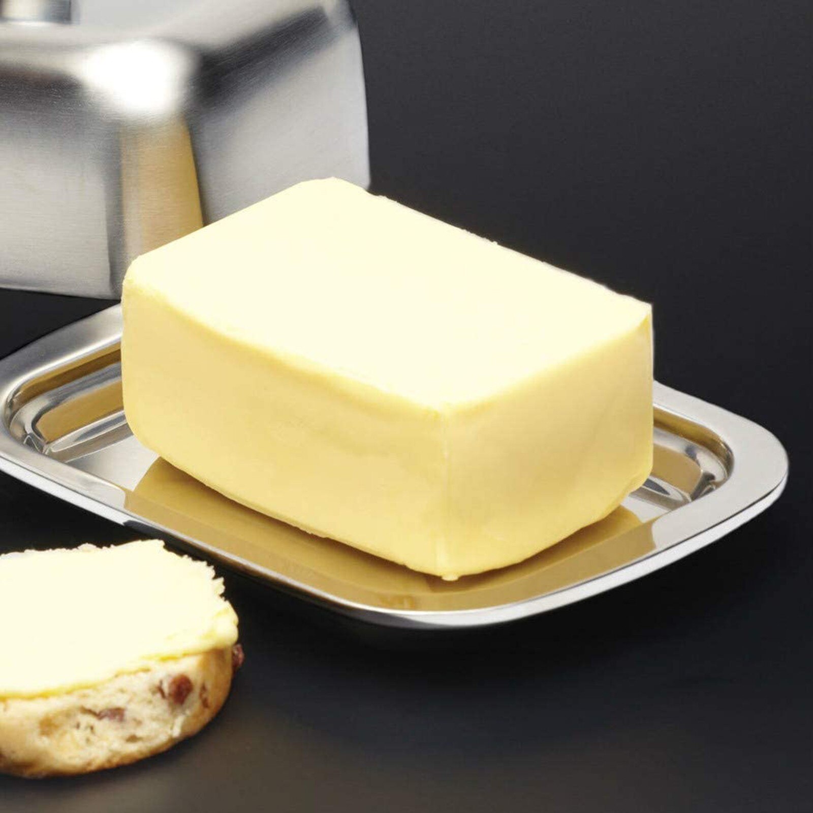 Stainless Steel Butter Storage Box Cake Bread Fruit Container Steak Salad Biscuit Serving Tray Restaurant Hotel Kitchen Tool