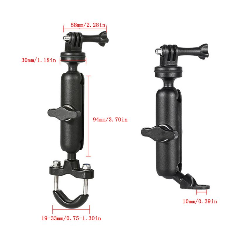 Motorcycle Bike Camera Houder Stuur Achteruitkijkspiegel Beugel 1/4 Metalen Standaard Voor Go-Pro Hero8/7/6/5/4/3 + Actie Camera