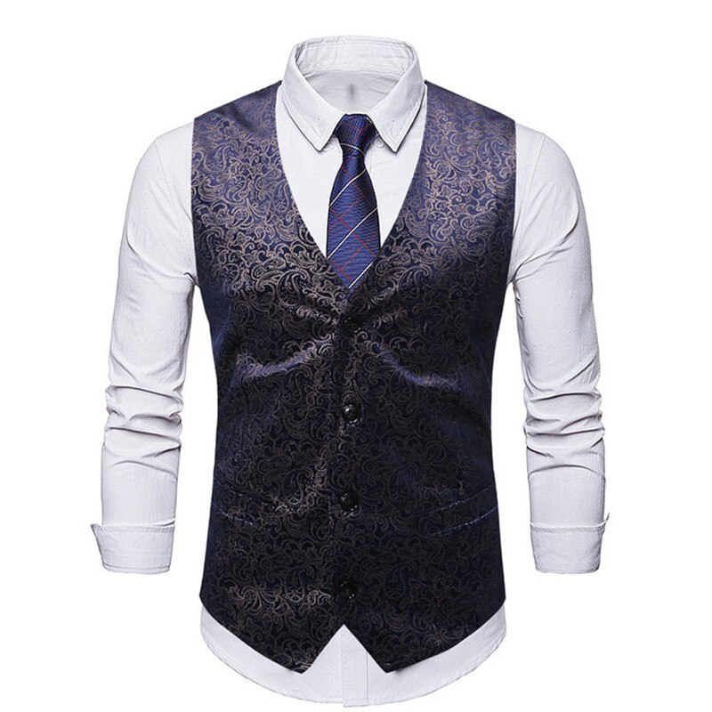Männer Paisley Samt Anzug Weste Formale Geschäft Weste Kleid Weste Weste Männer schlank passen Hochzeit Rauchen Westen männlichen Gilet