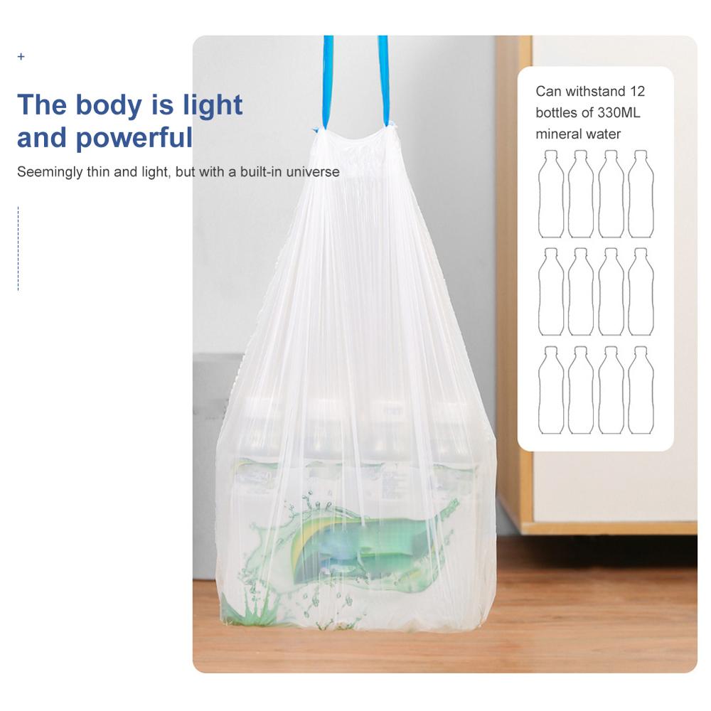 Koti keittiö kylpyhuone köysivetävä roskapussi erittäin paksu muovinen kiristysnyörillinen roskapussi kaksoisauma tiivis vahva roskapussi