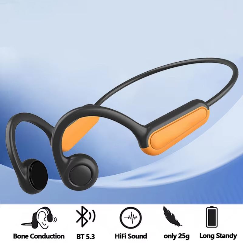 Trådløse sportshovedtelefoner med ægte benledning og bluetooth-kompatibelt headset, håndfrit med mikrofon til løb