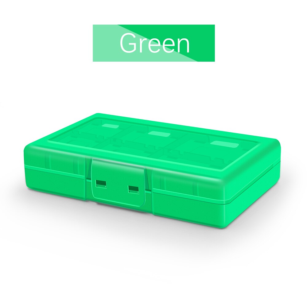 Game Card Opslag Houder Case Voor Nintend Schakelaar En Lite 24 Cartridge Slots Game Card Opbergdoos Voor Micro Sd geheugenkaarten: 24 in 1 Green