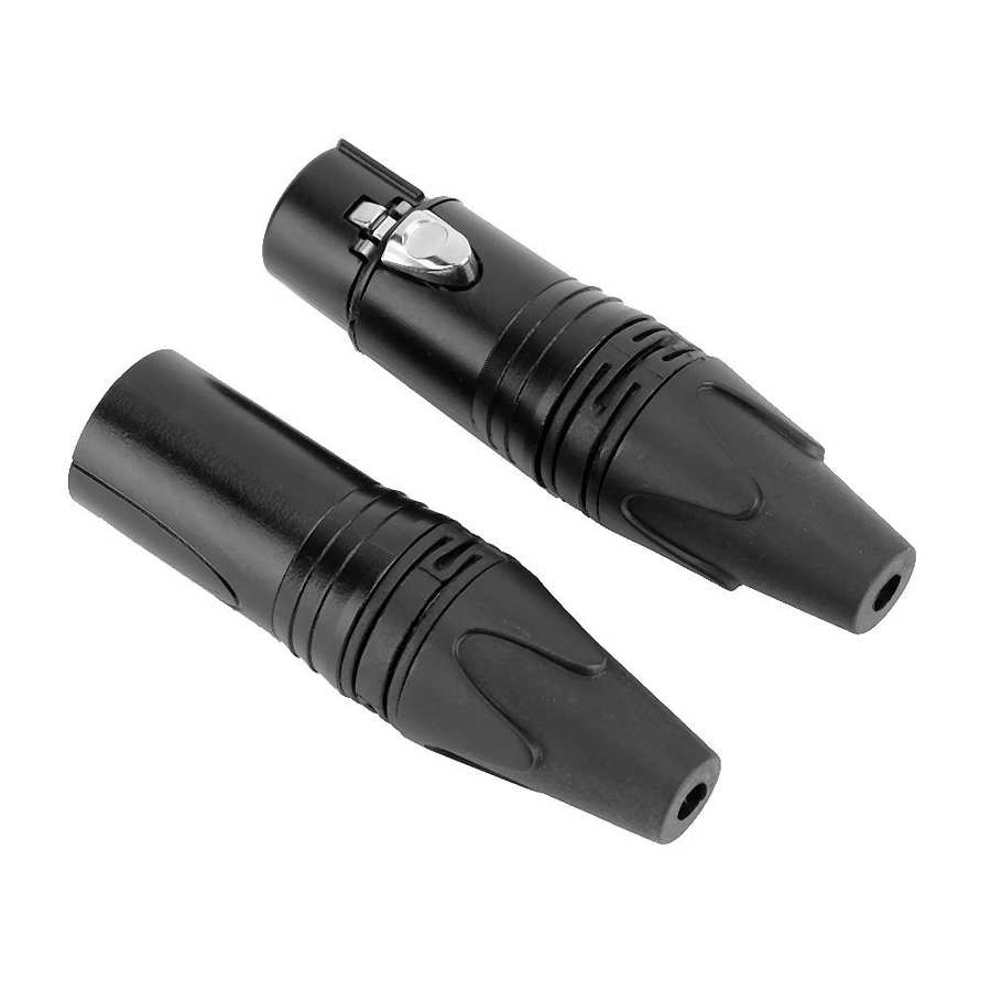 5 Pairs 3/4-Pin XLR Plug Audio Socket Adapter For Power Microphone Connector