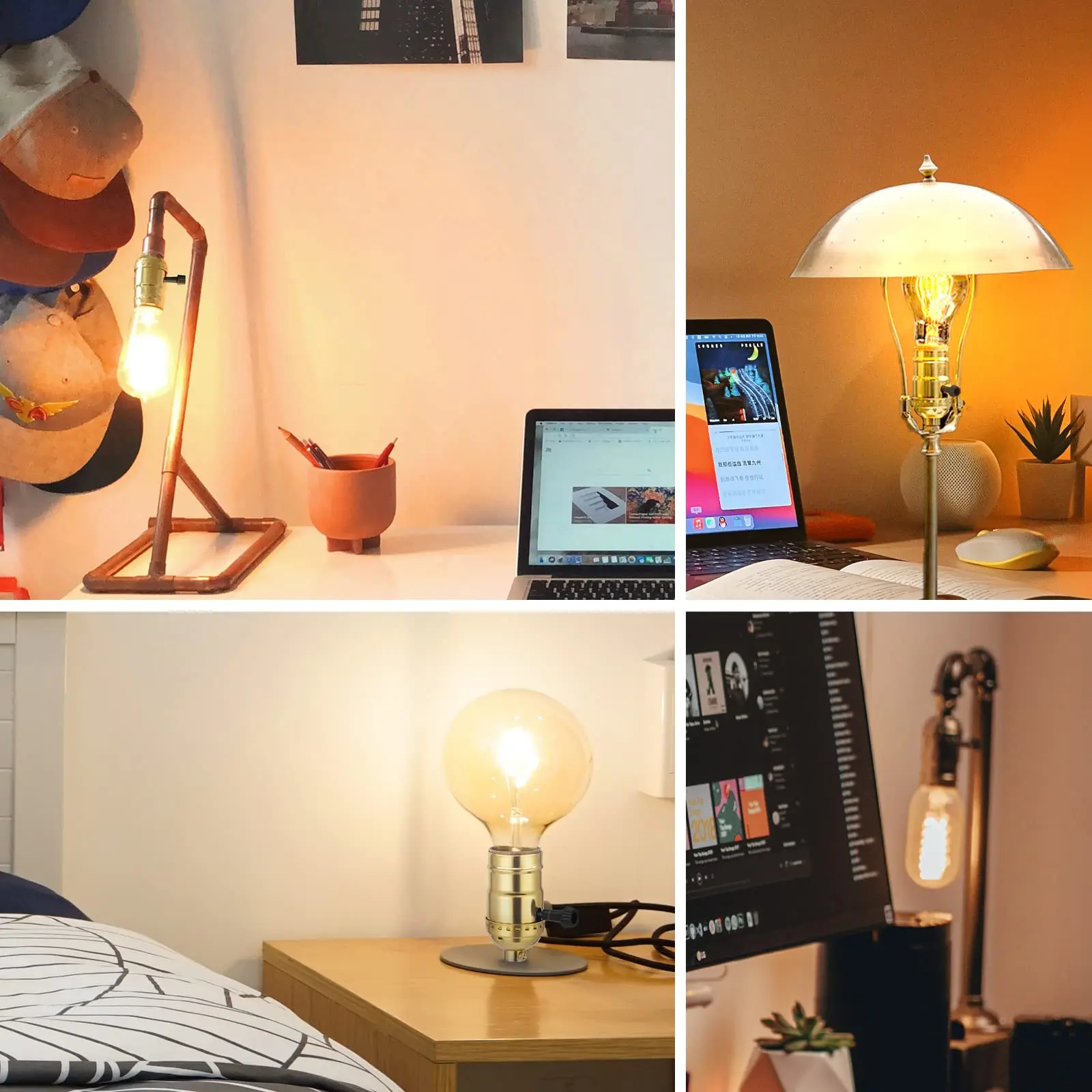 4 kleuren Vintage Edison E26 E27 Schroef Lamp Aluminium Shell Base Lamphouder Hanger Verlichting Socket Plafondlamp Adapter