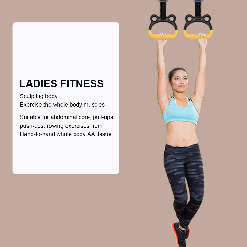 Children Hanging Ring Children Swing Bar Rings with Rings Kids Trapeze Swing Bar for Indoor Outdoor Tree Playground Yard