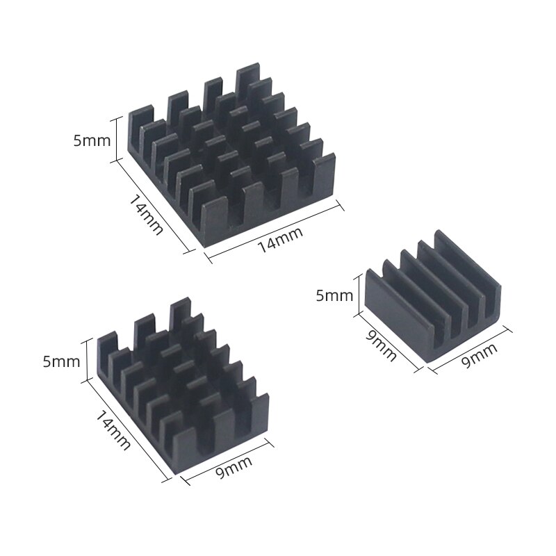 3pcs Raspberry Pi 4 Heat Sink Aluminum Heatsink Raspberry Pi 4B Radiator Cooling Kit Cooler for Raspberry Pi 4 Model B