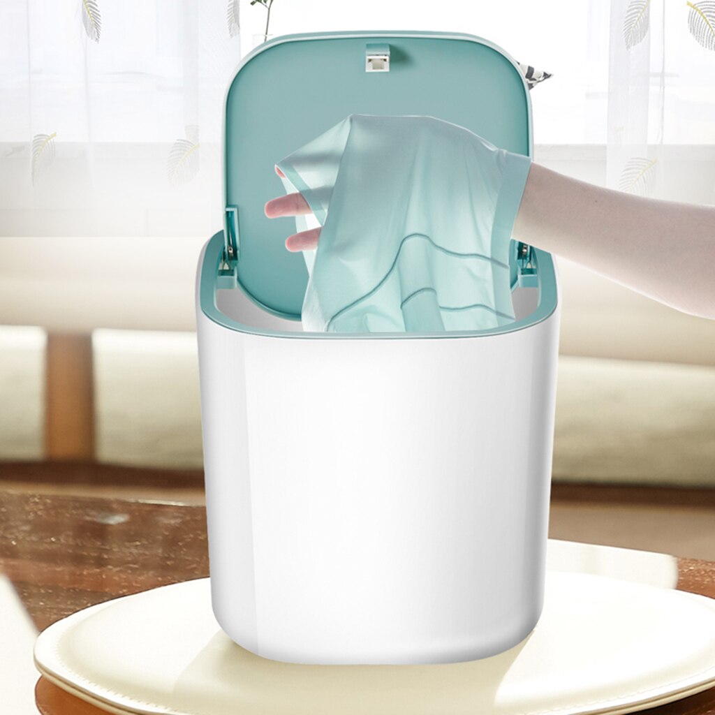 Mini bærbar vaskemaskine vaskemaskine roterende usb til rejse camping rv sovesal: Hvid