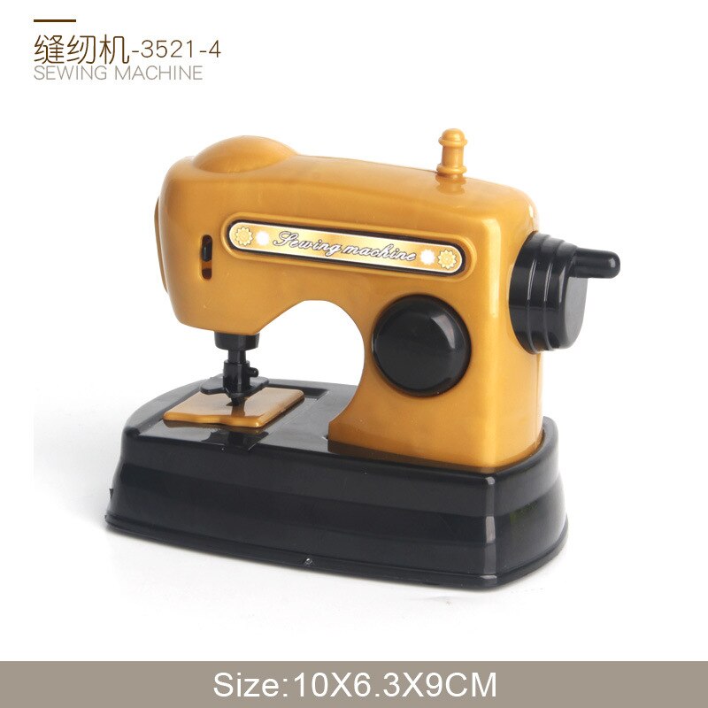 Online Celebrity Kinderen Mini Keuken Set Meisje Model Speelhuis Zwart En Gouden Kleine Apparaten Speelgoed Koelkast Wassen Ma: Sewing Machine