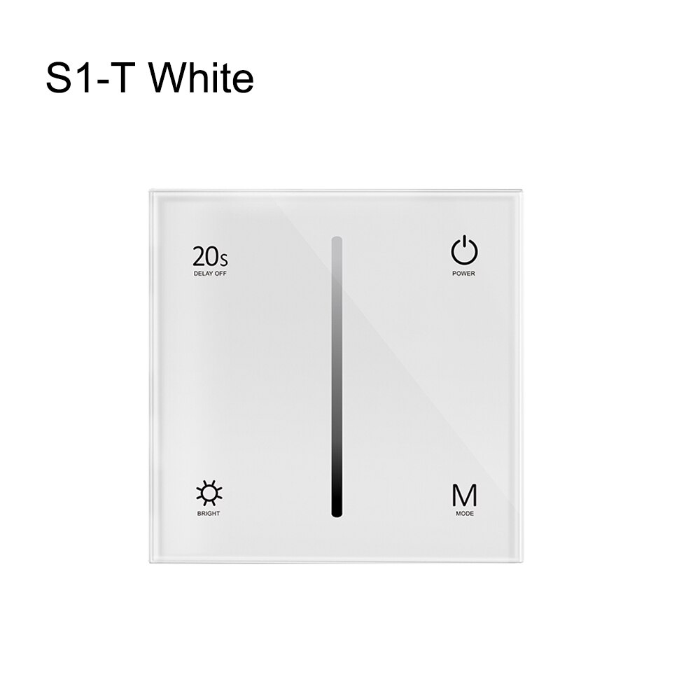AC Triac Dimmer 110V 220V 230V LED Dimmer Switch 360W Rotary Glass Panel Touch Dimmable Remote For Single Color LED Lamp Bulb: black