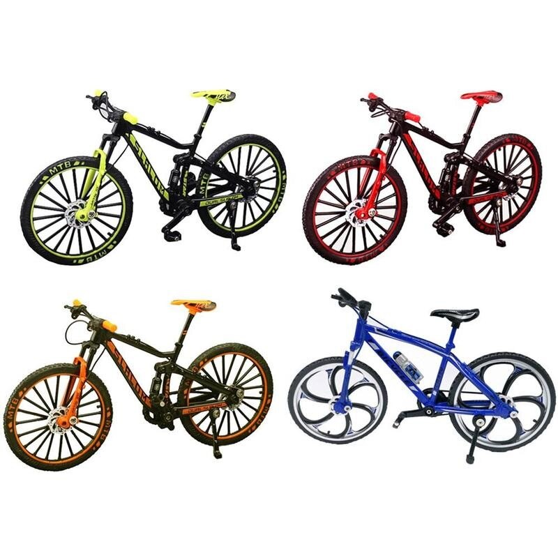 Mini vélo en alliage 1:10, modèle de vélo de montagne, doigt en métal, jouet de Collection pour enfants