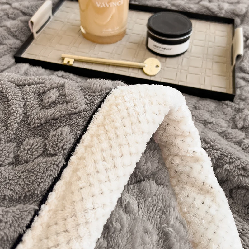 Europese stijl gesneden fluwelen warme deken voor bed Zachte pluizige bankhoes Dekens Super warmte Herfst Winter Gooi deken
