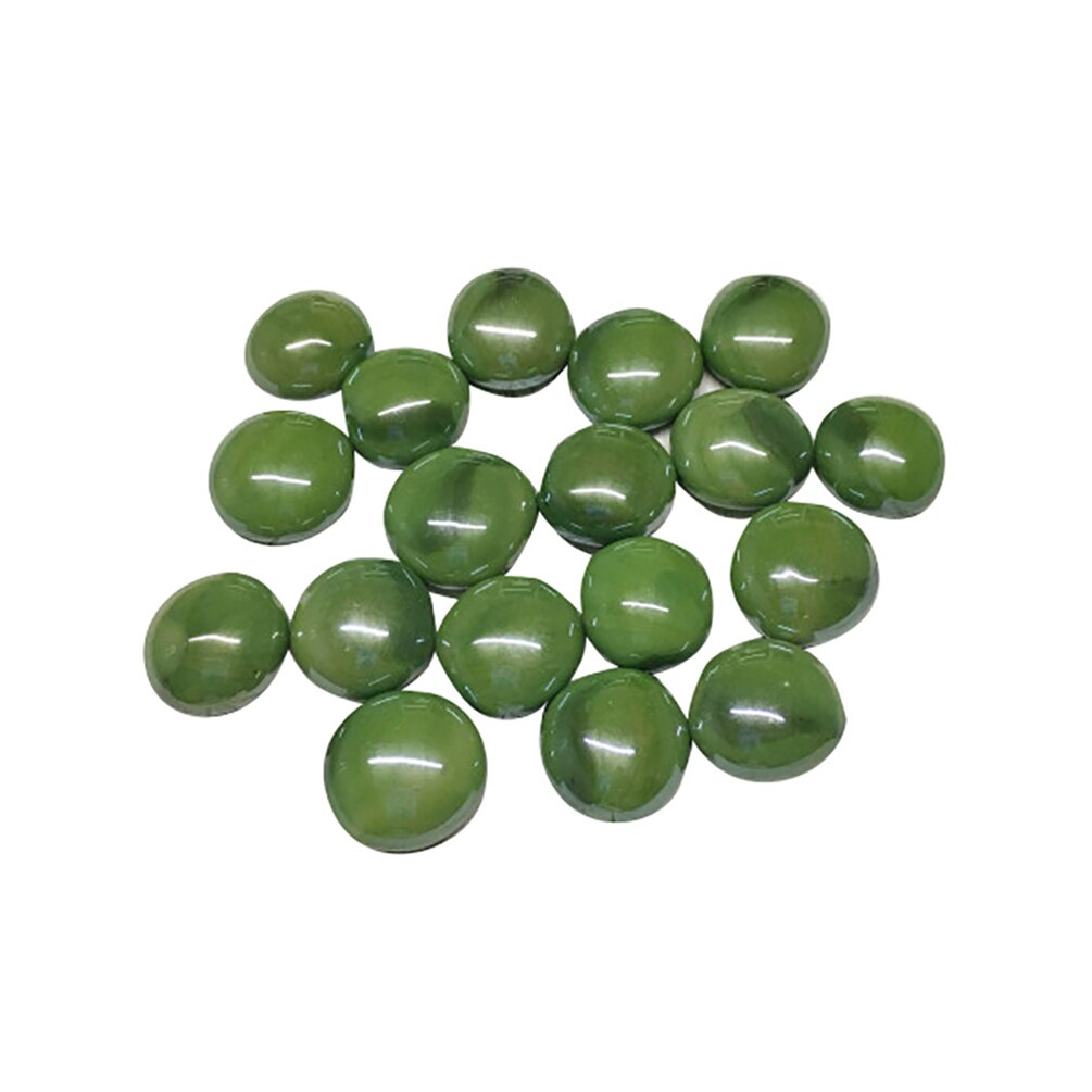 100g Clear Glass Mosaic Tiles Round Flat Beads for Arts Craft Decorative Glass Stones for Mosaic Making: Green