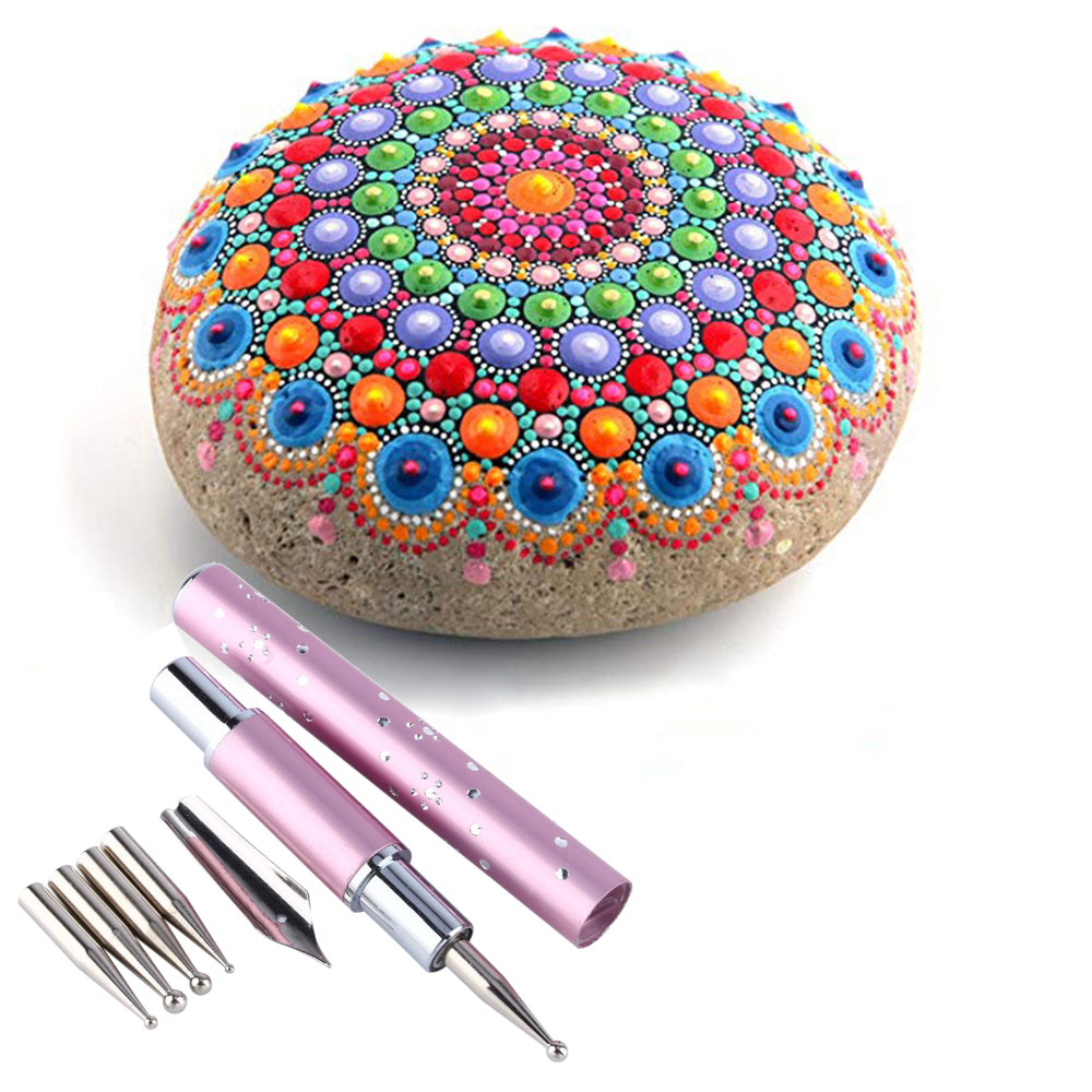 Herramienta de punteado de Mandala de 1mm-18mm, bolígrafo Stylus, pintura en roca, cerámica, arcilla, modelado, arte en relieve, herramienta de punteado de Mandela