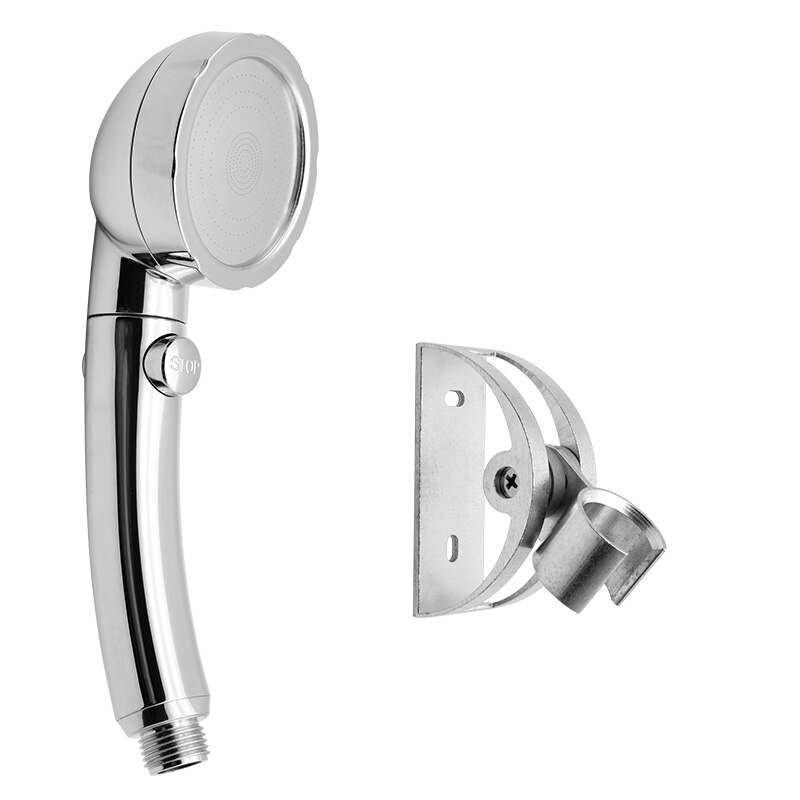 Handheld Douchekop Hoge Druk Chrome 3 Spary Instelling Met On/Off Pauze Schakelaar Waterbesparende Verstelbare Luxe Spa afneembare: screw set C
