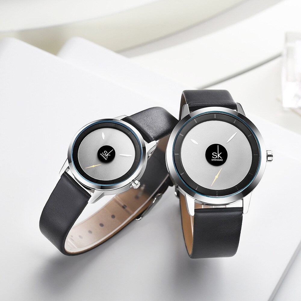 Paar horloge eenvoudig heren- en dameshorloge leren band waterdicht quartz paar formele heren- en dameshorloges