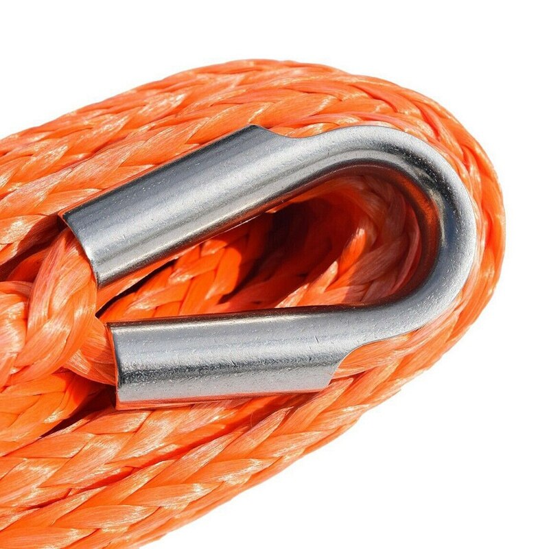 Synthetic Winch Rope, Orange1/4 x 50Ft Synthetic Winch Rope Line Cable for ATV UTV SUV Truck Boat Winch