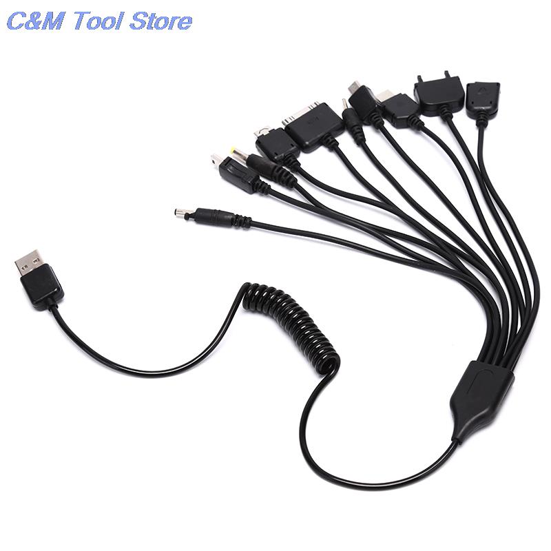 Multi Pin Cable Charger USB Adapter Cable Data Wire Cord 10 in 1 Multifunction USB Data Transfer Cable Universal