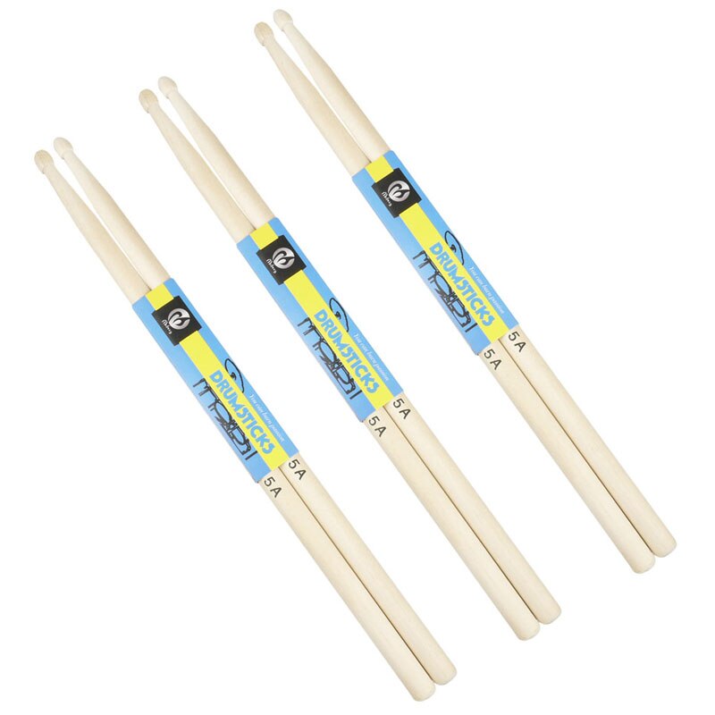 Drum Sticks 5A White Birch Wood Maple Wooden Drumsticks Electronic Drum Rack Drum Sticks for Percussion Instruments Accessories: 3 pair