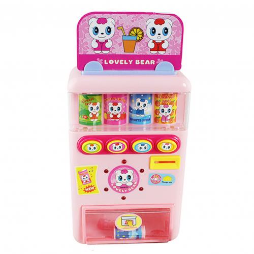 Children Play House Talking Vending Machine Simulation Vending Machine Beverage toys for kid xmas: Pink