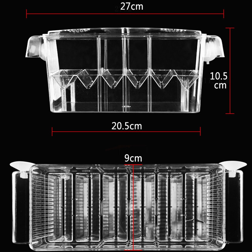 Transparent Fish Breeding Box Aquarium Hatcherys Double-deck Cage Trap Floating Isolation Tank Fry House Guppies Isolation Room