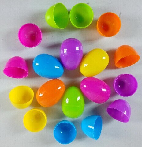 6 kleur Pasen decoratie Plastic eieren Paasei 6x4 cm 24 stks/partij