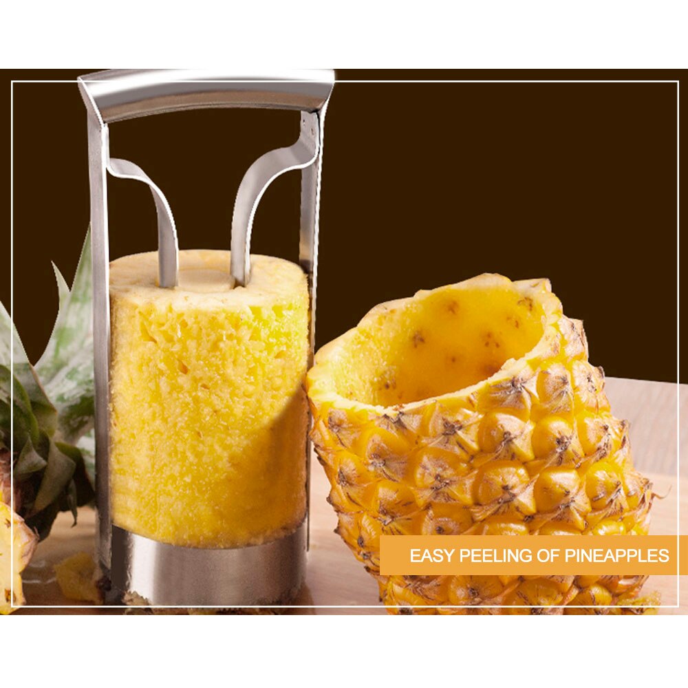 1PCS Rvs Pineapple Slicer Cutter en Corer Ananas Dunschiller Mes Machine Groente Fruit Snoeier Gereedschap Core Puller Schil