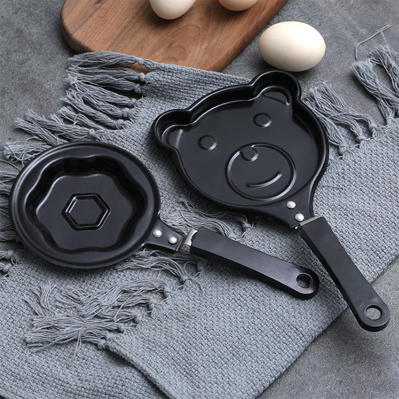 Creatieve Hart Kikker Beer Varken Non-stick Ei Pannenkoek Mini Fry Pan Zwart Blini Ontbijt Kookgerei Omelet pan Mold