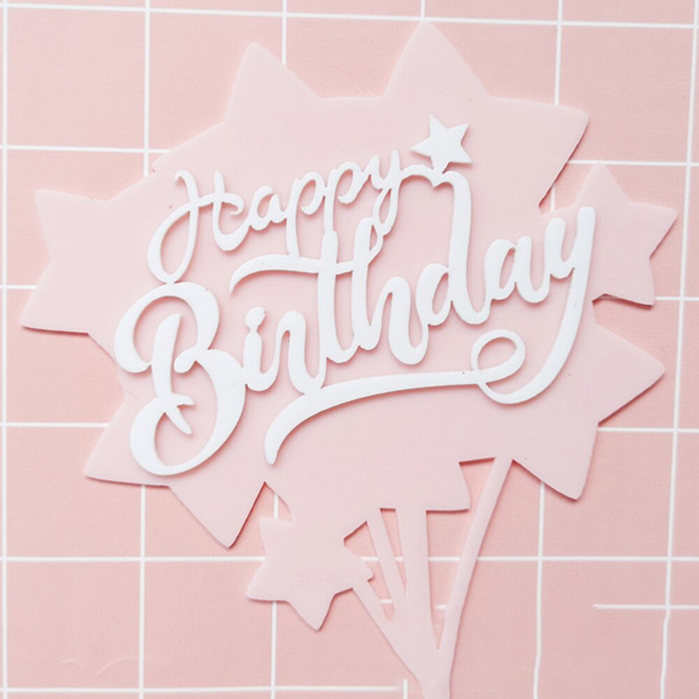 Ouro rosa preto acrílico mão escrita feliz aniversário bolo topper sobremesa decoração para festa de aniversário presentes encantadores fornecimento de cozimento: 9