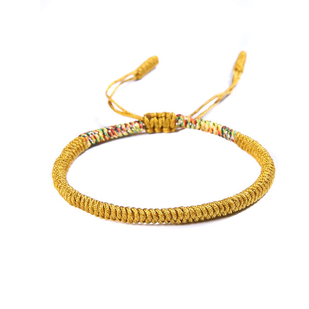 Pulsera budista hecha a mano de la suerte con lazo, el mejor tibetano, joyería para mujer, , 1 unidad, pulsera de hilo rojo de: Yellow