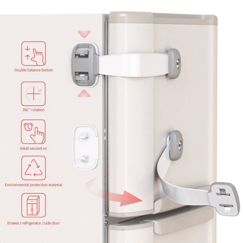 1Pcs Kinderen Kabinet Deur Anti-Snuifje Veiligheidsslot Baby Beschermende Kast Slot Ladeblok Koelkast Lock Lade