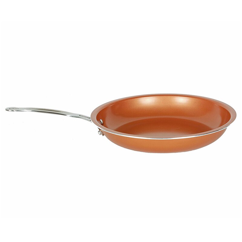 Sartén antiadherente de cobre con recubrimiento de cerámica, sartén antiadherente fácil de limpiar, duradera, herramienta de cocina, utensilios de cocina Wok
