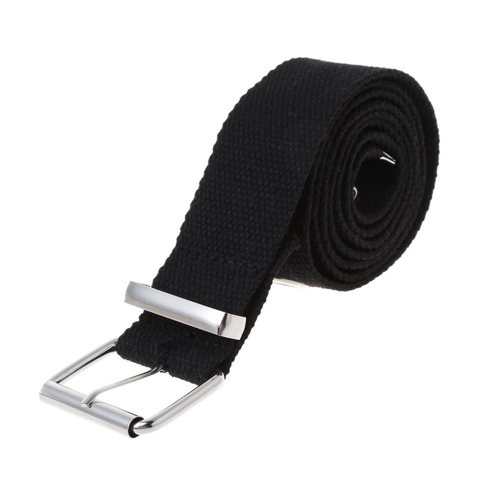 Canvas belt hollow out air hole korean style decoration belt unisex: Musta