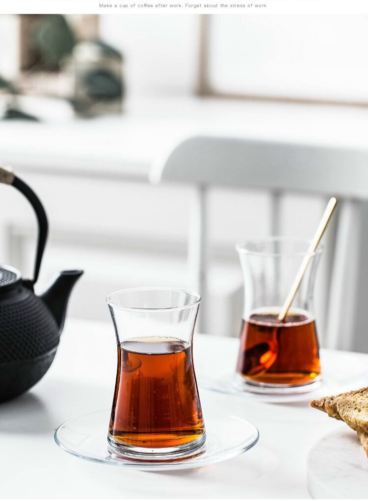 Pasabahce i̇skandinav teekuppi ja aluskerros 12 kpl 170ml modernia anatolian teesetti lasi musta tee kahvila koti tuore turkkilainen musta tee