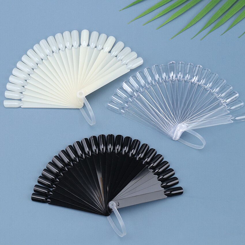 Juego de accesorios para uñas postizas en forma de abanico para práctica de uñas, juego de tarjetas de colores, para estudiantes
