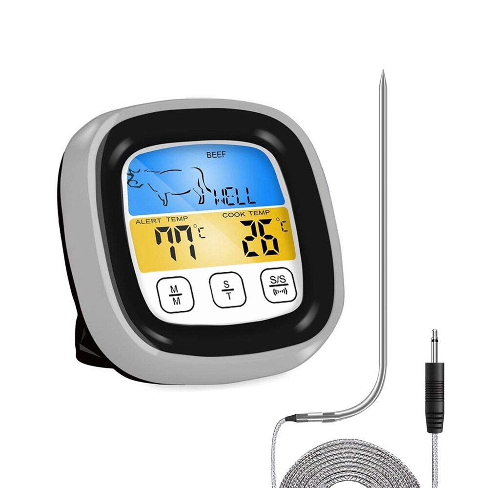 Digitale Vlees Thermometer Keuken Koken Temperatuur Monitor Rvs Waterdichte Probe Oven Bbq Temp. Tester Gereedschap