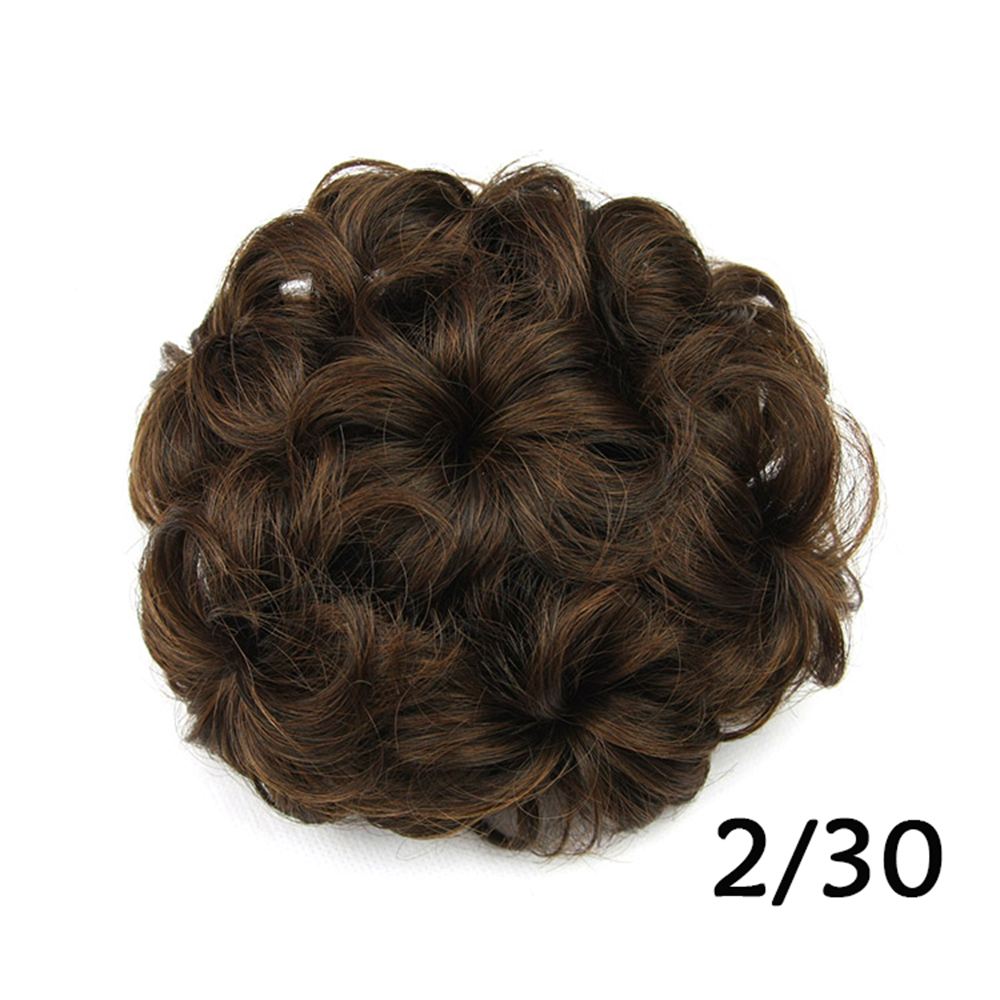 Soowee-coletero de pelo sintético para mujer, moño con forma de flor, banda de goma, 8 colores: 1B/27HL